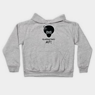 Quarantined AF, Afro Man Kids Hoodie